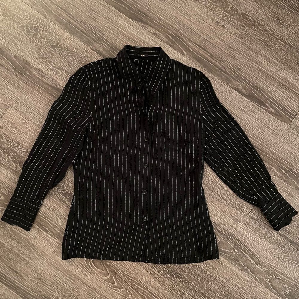 Escada glitter pinstripe button down